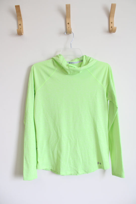 Under Armour Neon Green Fitted Lightweight Hoodie | M