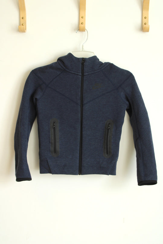 Nike Sportswear Blue Tech Fleece Full Zip Hoodie | Youth XS