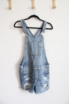 American Eagle Distressed Denim Short Overalls | M