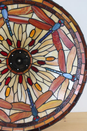 Vintage Tiffany Style Stained Glass Dragonfly Light Shade