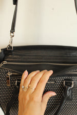 Michael Kors Black Leather Studded Satchel