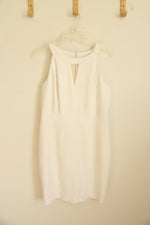 NEW White House Black Market White Cutout Mesh Sheath Dress | 10