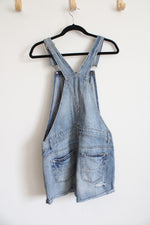 American Eagle Distressed Denim Short Overalls | M