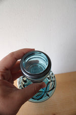 Vintage Blue & Silver Liquor Decanter & Shot Glasses Set