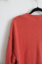 FP Beach Orange Knit Henley Sweater | M