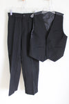 Black Pinstripe Dress Pants & Vest Set | 10