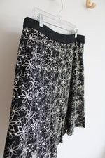 Christopher & Banks Tan Embroidered Linen Blend Floral Skirt | 14