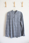 Johnnie-O Blue & Gray Plaid Button Down Shirt | XXL