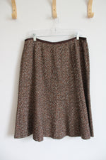 Rafaella Brown Speckled Wool Blend Skirt | 14