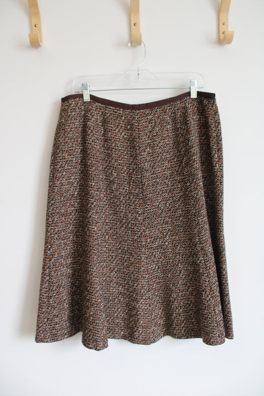 Rafaella Brown Speckled Wool Blend Skirt | 14