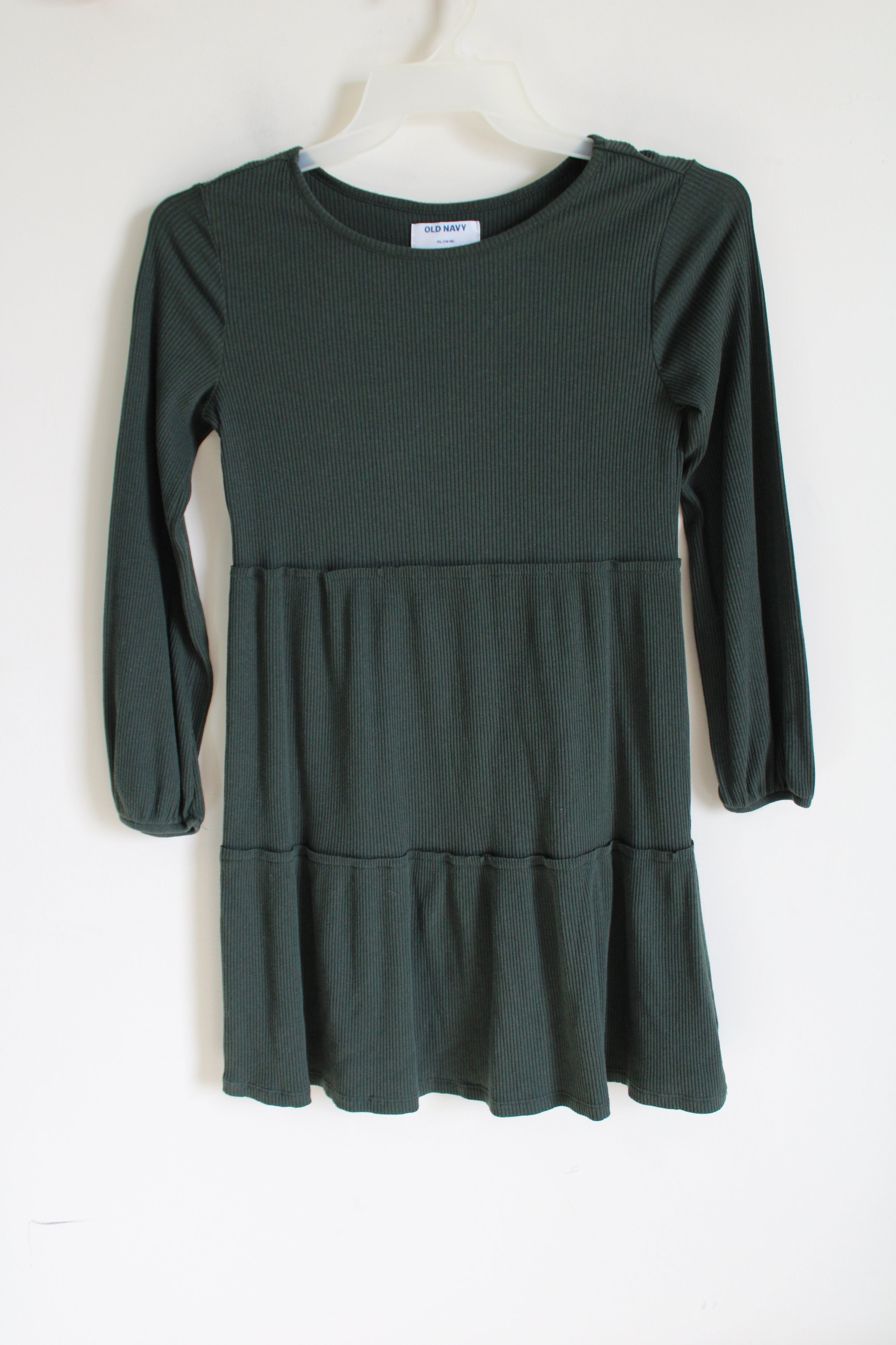 Old Navy Green Rib Tiered Dress | Youth XL (14/16)