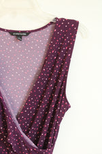 41 Hawthorn Purple Polka Dot Ruffle Wrap Dress | L