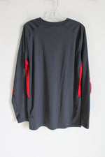 Nike Dri-Fit Gray Red Long Sleeved Shirt | Youth XL (18/20)