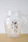 Anchor Hocking Gold Ivy Frosted Paneled Clear Glass Pitcher