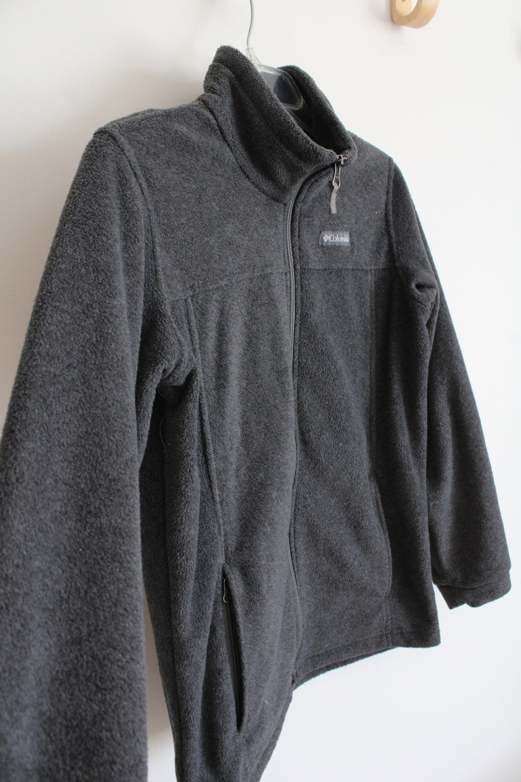 Columbia Soft Gray Fleece Full Zip Jacket | L