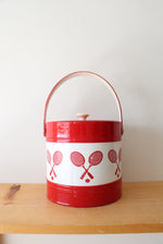 Vintage Kraftware Red & White Tennis Ice Bucket