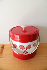 Vintage Kraftware Red & White Tennis Ice Bucket