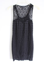 Twenty-One Black Ruffled & Lace Bodycon Dress | S Petite