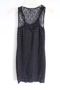 Twenty-One Black Ruffled & Lace Bodycon Dress | S Petite