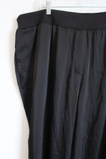 Calvin Klein Black Satin Wide Leg Pant | 3X