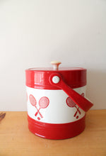 Vintage Kraftware Red & White Tennis Ice Bucket