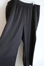 Calvin Klein Black Satin Wide Leg Pant | 3X