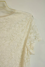 NEW Notations Lined Cream Floral Short Sleeved Top | L