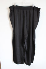 Calvin Klein Black Satin Wide Leg Pant | 3X