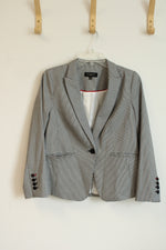 Talbots Black & White Houndstooth Pattern Blazer | 8 Petite