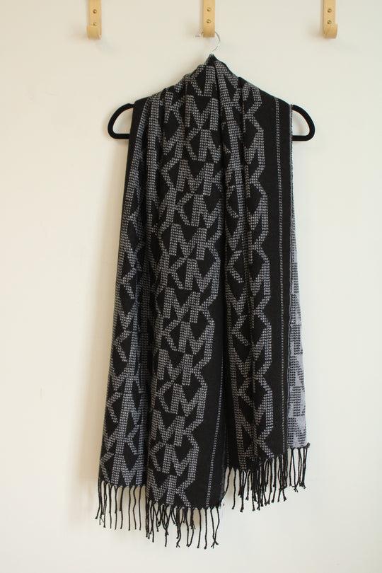 NEW Michael Kors Black & White Monogrammed Scarf | OS