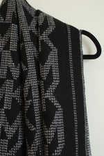 NEW Michael Kors Black & White Monogrammed Scarf | OS