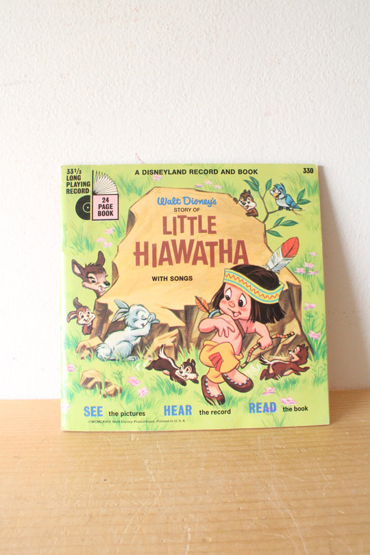 Walt Disney Story Of Hiawatha With Songs Disneyland 33 1/3 Record & Book