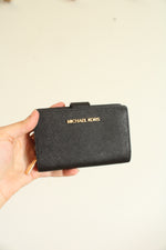 Michael Kors Black Medium Crossgrain Leather Wallet