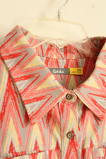Cabela's Red Yellow and Gray Zigzag Printed LS Button-down Flannel Shirt | M