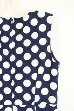 T Tahari Knee Length Navy & White Polka Dot Dress | 10