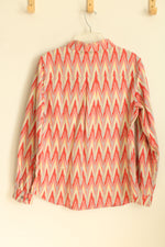 Cabela's Red Yellow and Gray Zigzag Printed LS Button-down Flannel Shirt | M