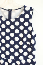 T Tahari Knee Length Navy & White Polka Dot Dress | 10