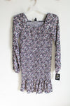 NEW Art Class Gray Floral Smocked Dress | (18)