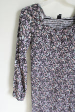 NEW Art Class Gray Floral Smocked Dress | (18)