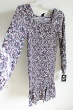 NEW Art Class Gray Floral Smocked Dress | (18)
