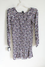 NEW Art Class Gray Floral Smocked Dress | (18)