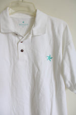 Iberostar White Blue Starfish Embroidered Polo Shirt