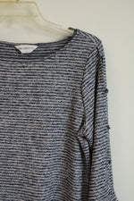 Liz Claiborne Navy Stripes Bell Sleeve Blouse | M