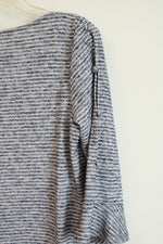 Liz Claiborne Navy Stripes Bell Sleeve Blouse | M