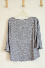Liz Claiborne Navy Stripes Bell Sleeve Blouse | M