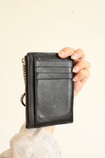 Kate Spade Black Quilted Leather Carey Card Holder with Keychain Ring