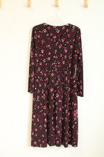 Talbots Black Raspberry Longsleeve Dress | L Petite