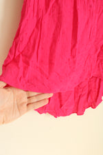 NEW Zac and Rachel Pink V-neck Textured Flare Sleeveless Top | S
