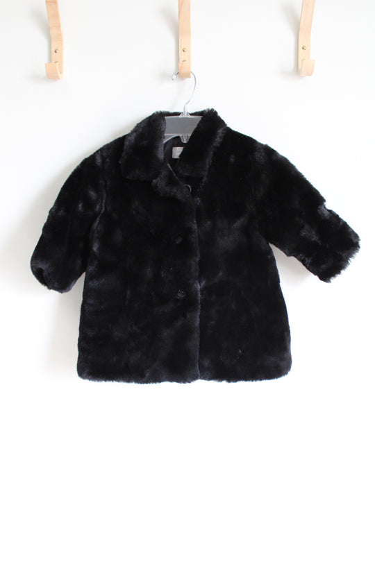 Wonder Kids Black Faux Fur Jacket | 2T