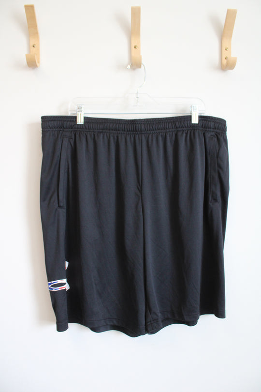 Under Armour American Flag Logo Black Athletic Shorts | XXL